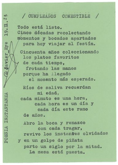Poesía instantánea, Madrid, 2023